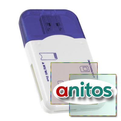 Perfeo Card Reader SD/MMC+Micro SD+MS+M2, (PF-VI-R010 Blue) 