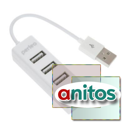 Perfeo USB-HUB 4 Port, (PF-HYD-6010H White) 