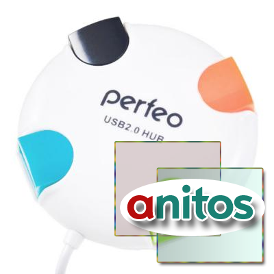 Perfeo USB-HUB 4 Port, (PF-VI-H020 White) 