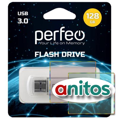 -  Perfeo USB 3.0 128GB C14 Silver metal series