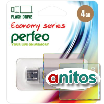 - Perfeo USB 4GB E01 Silver economy series