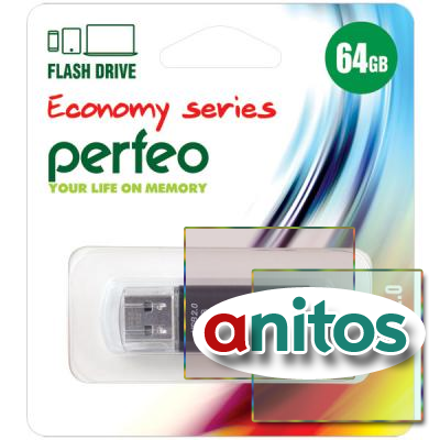 - Perfeo USB 64GB E01 Black economy series