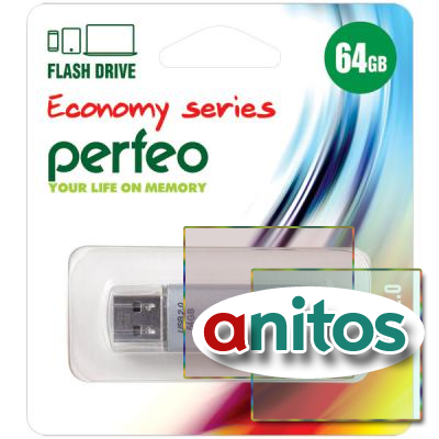 - Perfeo USB 64GB E01 Silver economy series