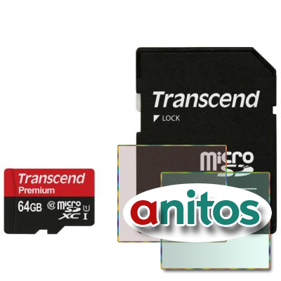   Transcend microSDXC 64GB Class10 UHS-1(TS64GUSDU1)+