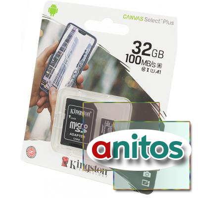   KINGSTON CANVAS Select Plus microSD 32GB (Class 10)  A1 (100 Mb/s)   BL1