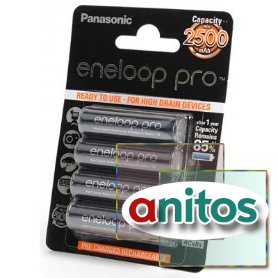   Panasonic eneloop pro BK-3HCDE/4BE 2500mAh AA BL4