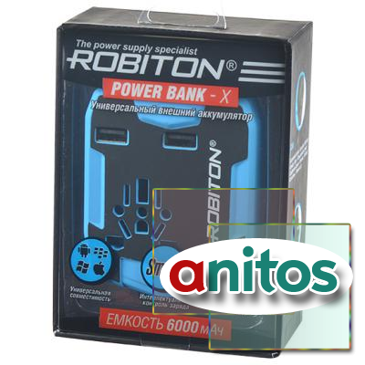   ROBITON Power Bank-X 6000, 2 USB- BL1