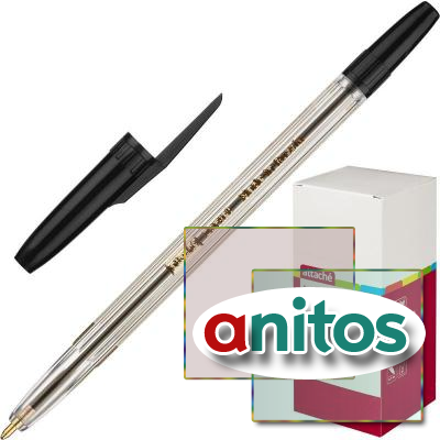 Ручка шариковая Attache Corvet черная, 0,7мм