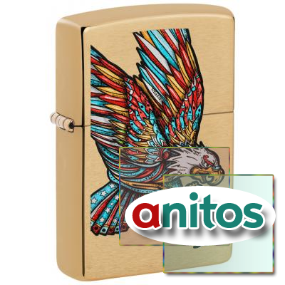  ZIPPO Tattoo Eagle   Brushed Brass, /, , , 38x13x57 