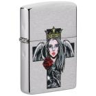  ZIPPO Cross, Queen & Skull   Brushed Chrome, , 36x12x56 