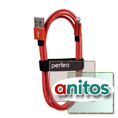 PERFEO Кабель для iPhone, USB - 8 PIN (Lightning), красный, длина 1 м. (I4309)