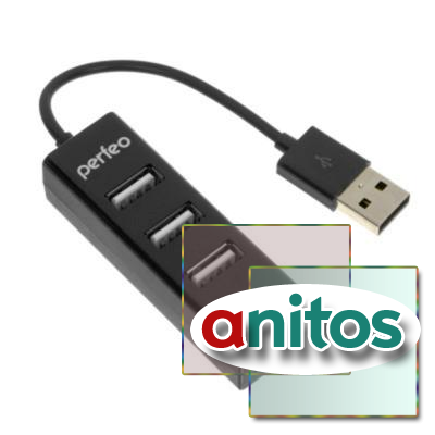 Perfeo USB-HUB 4 Port, (PF-HYD-6010H Black) чёрный