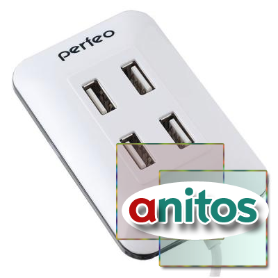 Perfeo USB-HUB 4 Port, (PF-VI-H028 White) белый
