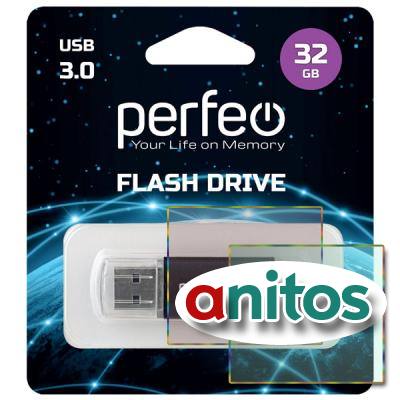 -  Perfeo USB 3.0 32GB C14 Black metal series