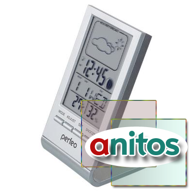 Perfeo Часы-метеостанция Angle, серебряный, (PF-S2092) время, температура, влажность, дата