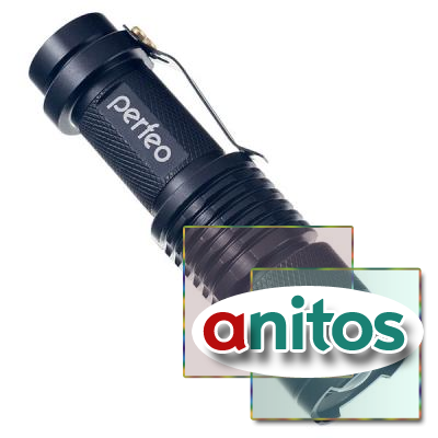 Perfeo Светодиодный фонарь LT-031-A Black, 200LM, аккумулятор 14500+1*AA, Zoom, 3 режима