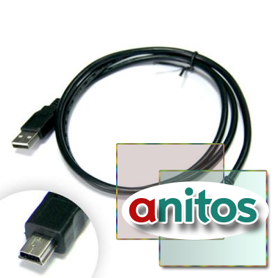 VS Кабель USB2.0 A розетка - Mini USB 5P вилка, длина 1 м. (U210)