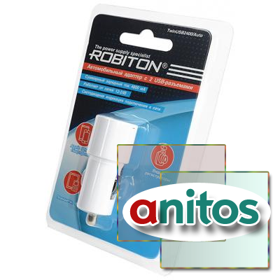 USB  ROBITON TwinUSB2400/AUTO 4800  2 USB  (12-24B) BL1