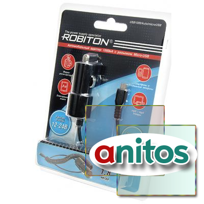 USB  ROBITON USB1000/Auto/microUSB (12-24B) BL1