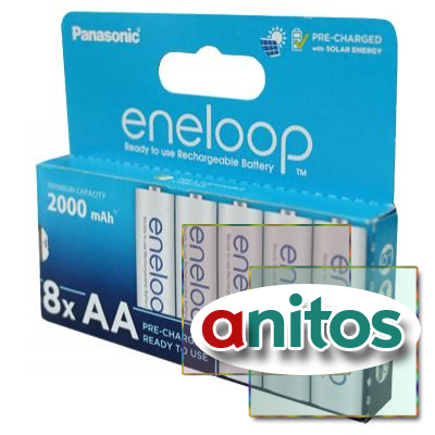  Panasonic eneloop BK-3MCDE/8HH 2000 AA BL8