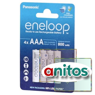  Panasonic eneloop BK-4MCDE/4CP 800 AAA BL4