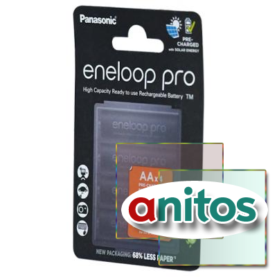  Panasonic eneloop pro BK-3HCDE/4CP+case 2500 AA +  BL4