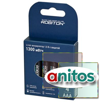 ����������� ROBITON 10440-736/box (AAA) 1300����, 736��� 1,5� � ������� BL4