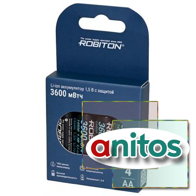 ����������� ROBITON 14500-2200/box (AA) 3600����, 2200��� 1,5� � ������� BL4
