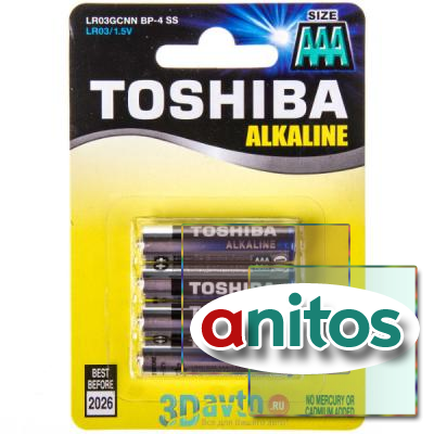 батарейка Toshiba LR03/4BL