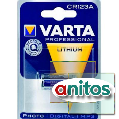 батарейка литиевая VARTA CR123A/1BL 6205