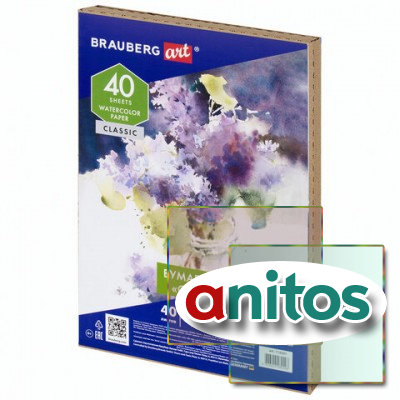 ������ ��� �������� �4, 40 �., 200 �/�2, ������ ���, � �������, BRAUBERG ART CLASSIC, 