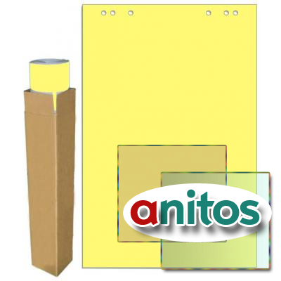 Блок бумаги для флипчартов желтая пастель 68.0х98.0 20 лист.80гр.