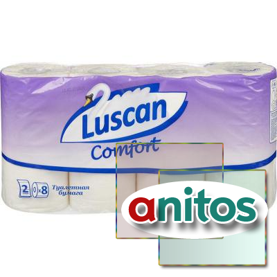 Бумага туалетная Luscan Comfort 2сл бел 100%цел втул 21,88м 175л 8рул/уп