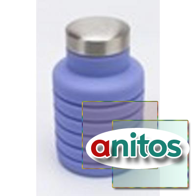Бутылка для воды силиконовая складная с крышкой, 500 мл, фиолетовая