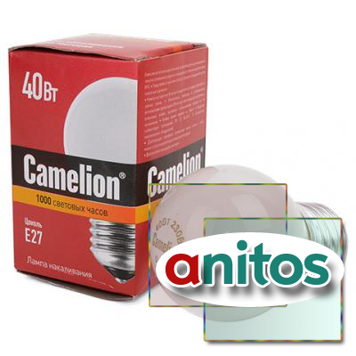 Лампа накаливания сферическая Camelion 40/D/FR/E27
