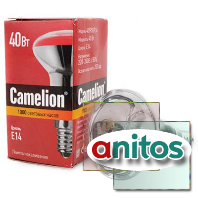 Лампа накаливания зеркальная Camelion 40/R50/E14