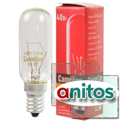 лампа Camelion 40/T25/CL/E14 для вытяжек