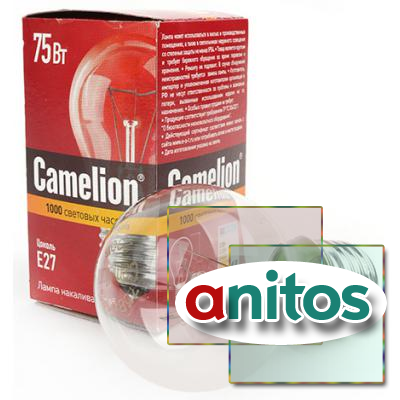 Лампа накаливания Camelion 75/A/CL/E27