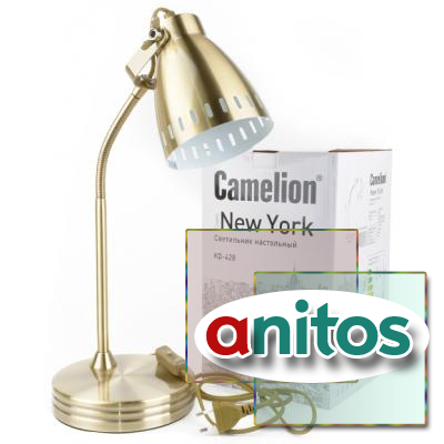 Светильник с питанием от сети Camelion KD-428  C59 New York настольный, старинная медь