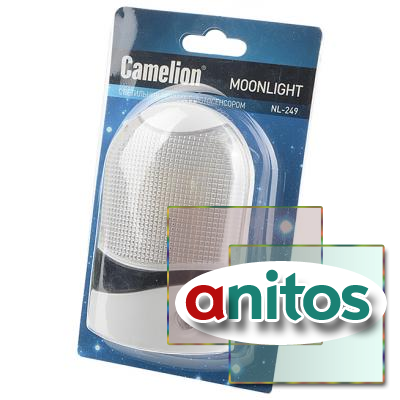 Светильник с питанием от сети Camelion NL-249 ночник с фотосенсором, LED BL1
