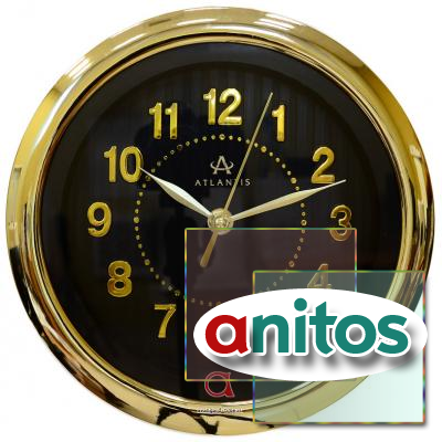 Часы настенные Atlantis TLD-6453 чер циферблат