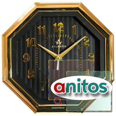 Часы настенные Atlantis TLD-6454 чер циферблат