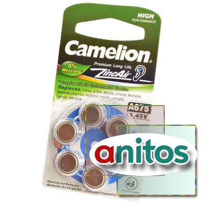    Camelion Zinc-Air A675-BP6(0% Hg) BL6