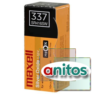 ������� ������� MAXELL SR416SW 337 (0%Hg), ����. 10 ��
