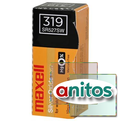 ������� ������� MAXELL SR527SW 319 (0%Hg), ����. 10 ��