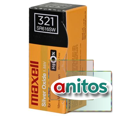 ������� ������� MAXELL SR616SW 321 (0%Hg), ����. 10 ��