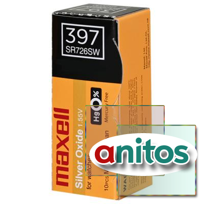 ������� ������� MAXELL SR726SW 397 (0%Hg), ����. 10 ��
