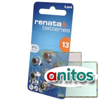 ������� ������� RENATA Zinc-Air 13 (0% Hg) BL6