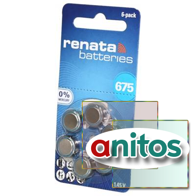 ������� ������� RENATA Zinc-Air 675 (0% Hg) BL6