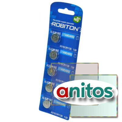    ROBITON STANDARD R-AG10-0-BL5 (0% Hg) AG10 LR1130 389 189 LR54 BL5
